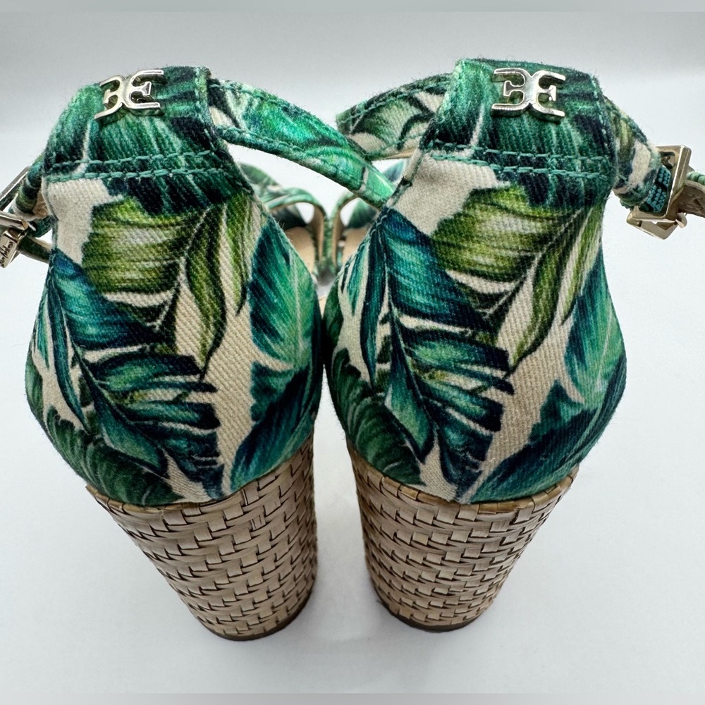 Sam Edelman Tropical Block Heel Sandals with Ankle Strap Size 6.5 - Picture 3 of 11
